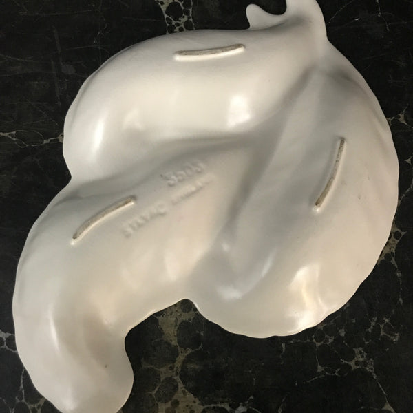 Mid Century Blush Pink/Green Feather Dish