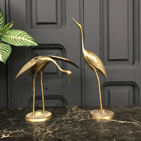 Mid Century Brass Cranes #3a