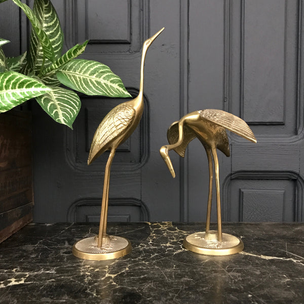 Mid Century Brass Cranes #1a