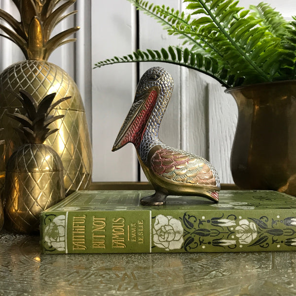Vintage Brass Pelican Ornament (small)