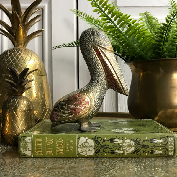 Vintage Brass Pelican Ornament (large)