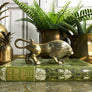 Mid Century Brass Lion
