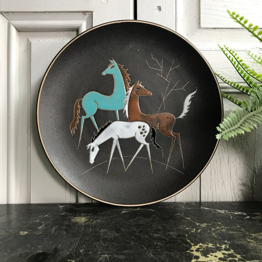 Mid Century 'Horses' Plate/Wall Plaque