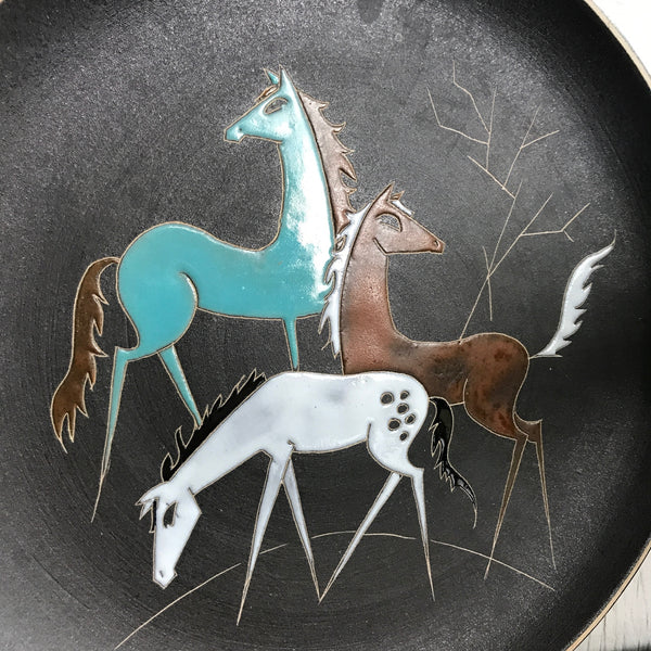 Mid Century 'Horses' Plate/Wall Plaque