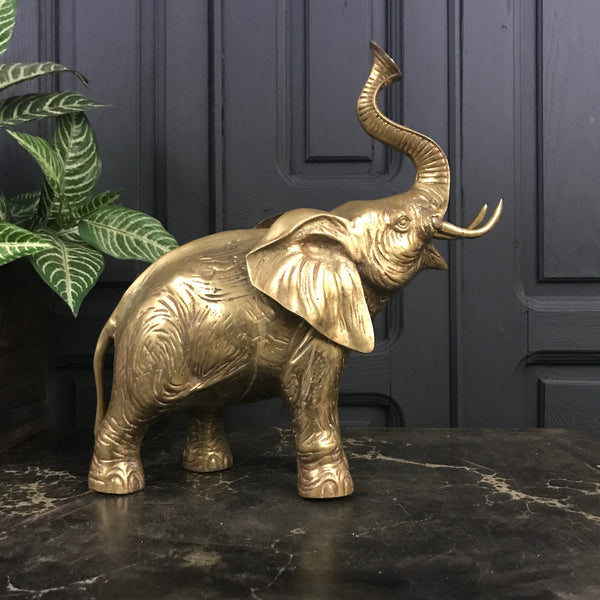 HUGE Vintage Mid Century Brass Elephant