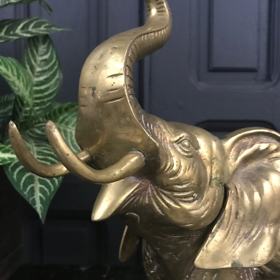 HUGE Vintage Mid Century Brass Elephant
