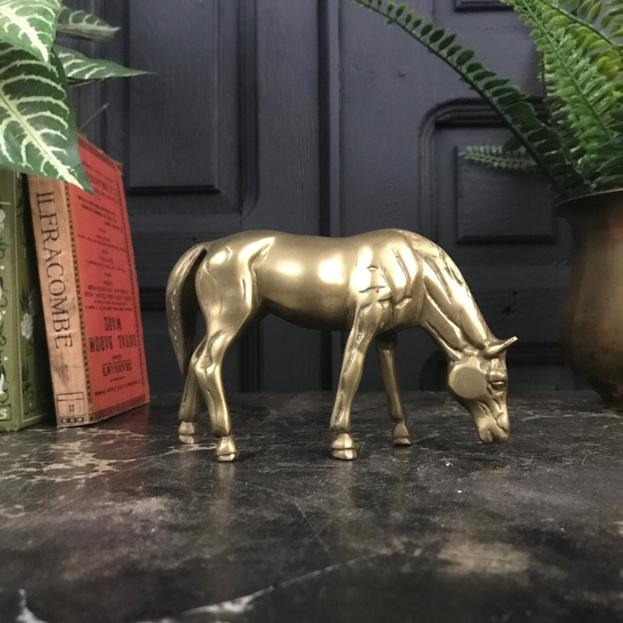 Vintage Brass 'Grazing Horse'