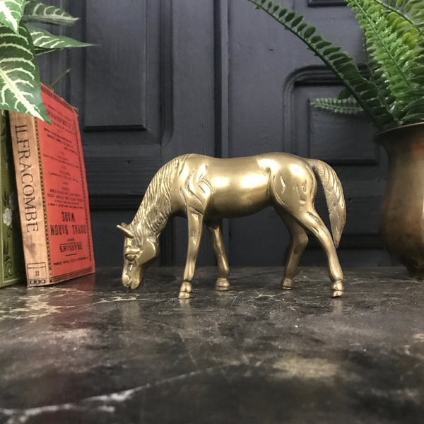 Vintage Brass 'Grazing Horse'