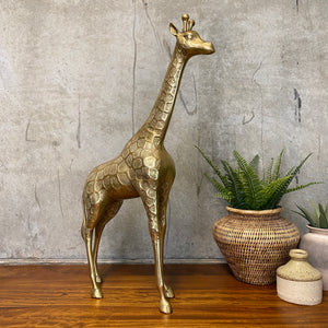 HUGE Vintage Mid Century Brass Giraffe