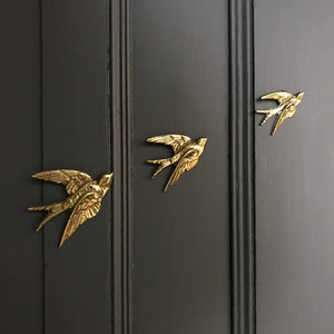 Brass Mid Century Flying Swallows