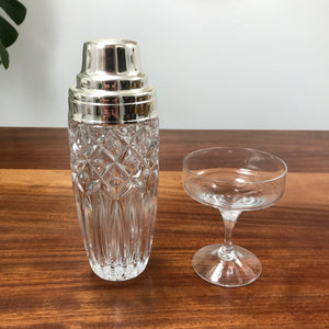 Vintage Cut Glass Cocktail Shaker