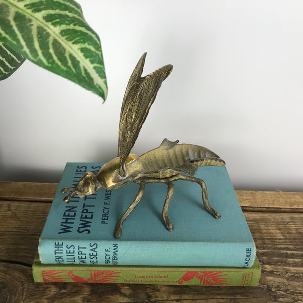 Vintage Brass Fly Insect Trinket Box/Ashtray