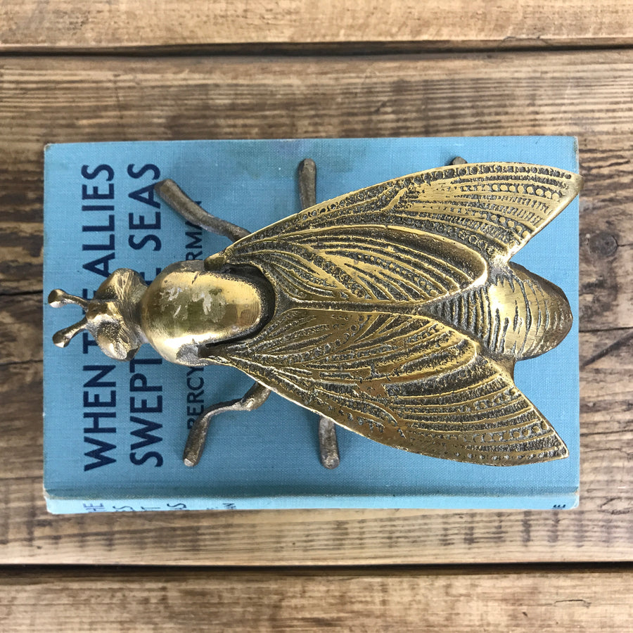 Vintage Brass Fly Insect Trinket Box/Ashtray