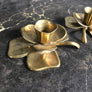 Mid Century Brass Four Leaf Clover Candlesticks
