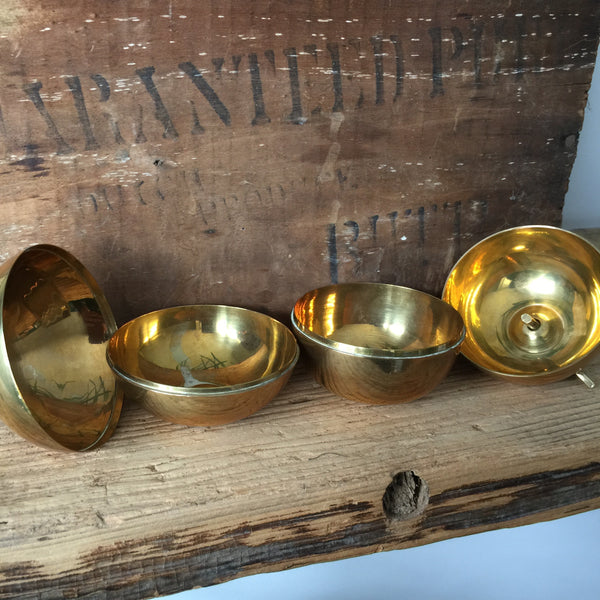 Vintage Brass Apple & Pear Trinket Boxes