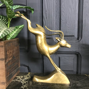Large Vintage Brass Deer Ornament #2