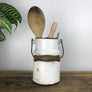 Vintage Enamel Milk Storage Can - White