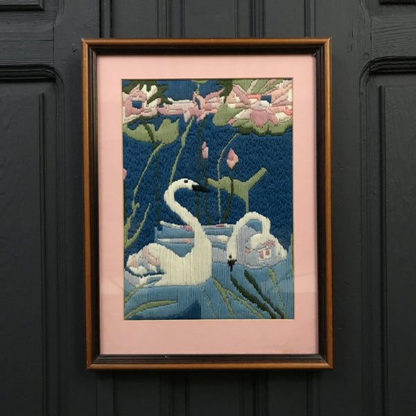 Vintage Swans Pastel Needlework