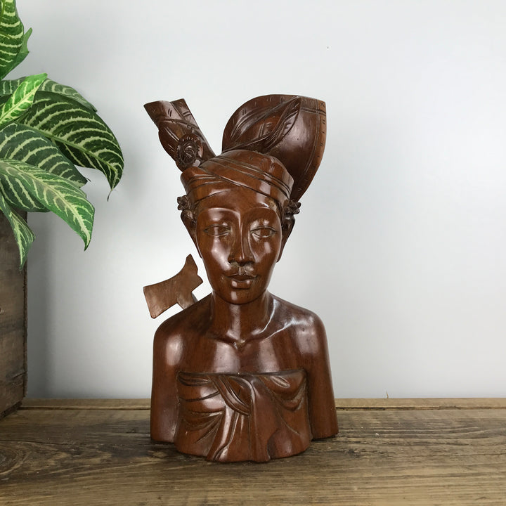 Vintage Teak African Bust Carving A1