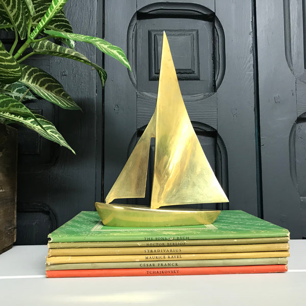Large Mid Century Brass Yacht