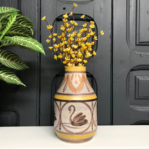 Mid Century Italian Swan Ceramic Vase A1