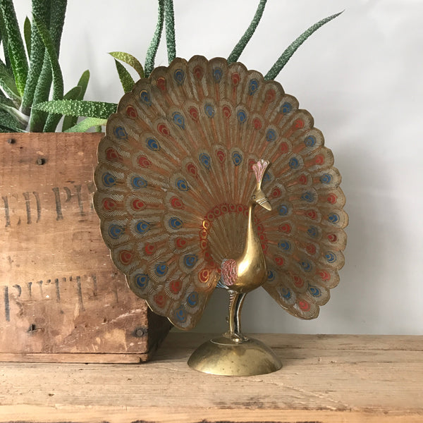 Vintage Brass Peacock Ornament