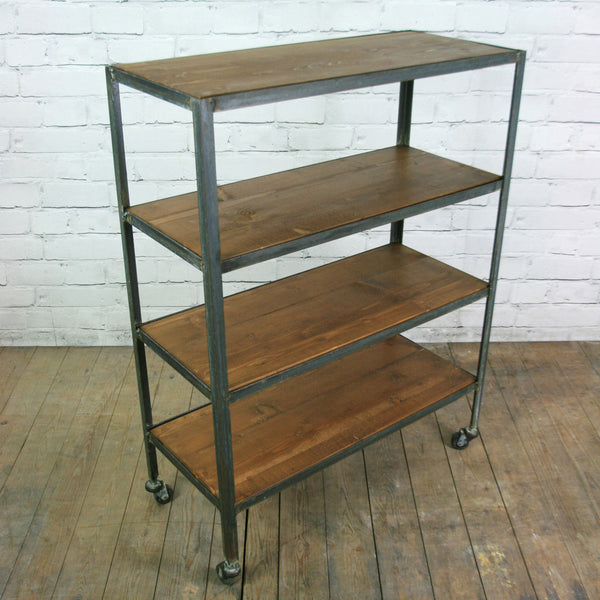 Industrial steel factory shelving rack/trolley