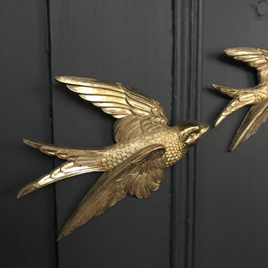 Brass Mid Century Flying Swallows #A3