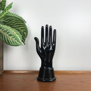 Mid Century Ceramic Black Hand Ornament