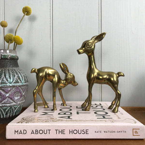 Vintage Brass Pair of Deer #A11b