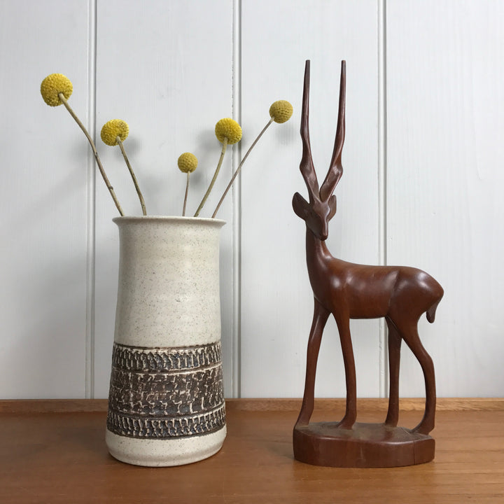 Mid Century Teak Carved Deer/Antelope #A11b