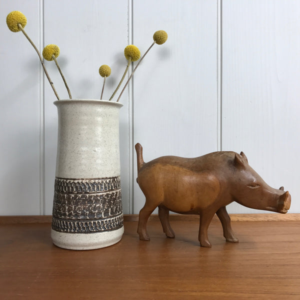 Mid Century Wooden Warthog #A11