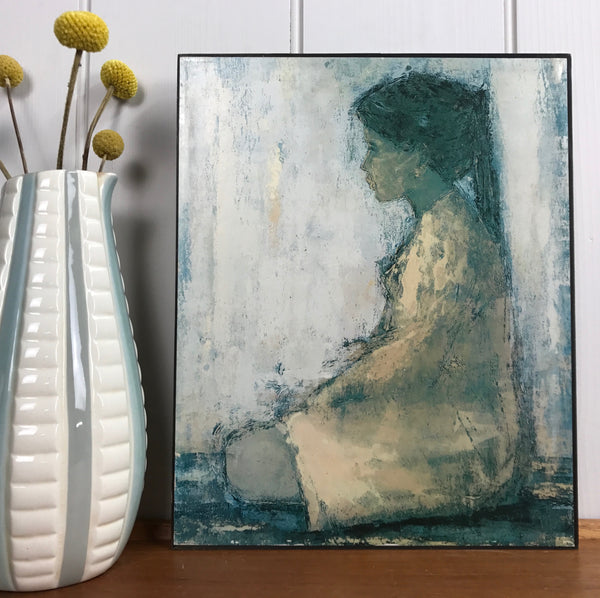 Mid Century Danish Abstract Print on Board #1