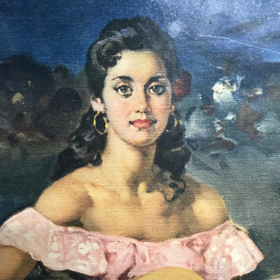 Mid Century 'Flamenco Lady' Framed Print #B1