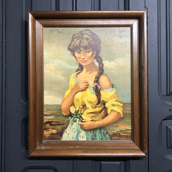 Mid Century 'Flower Girl' Framed Print