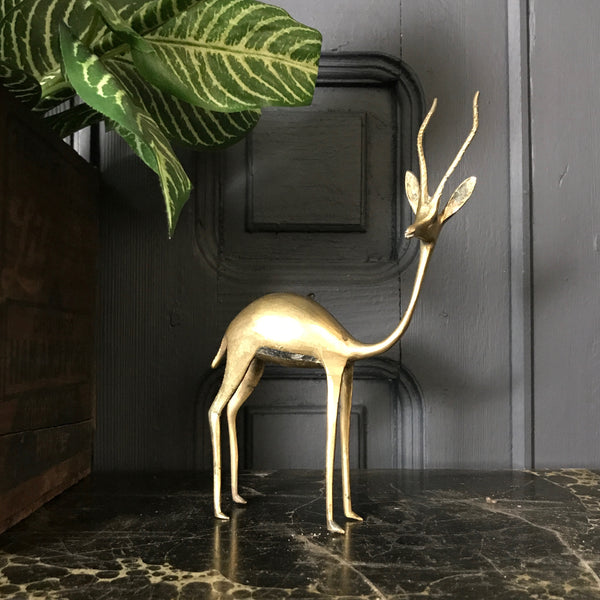 Mid Century Brass Antelope