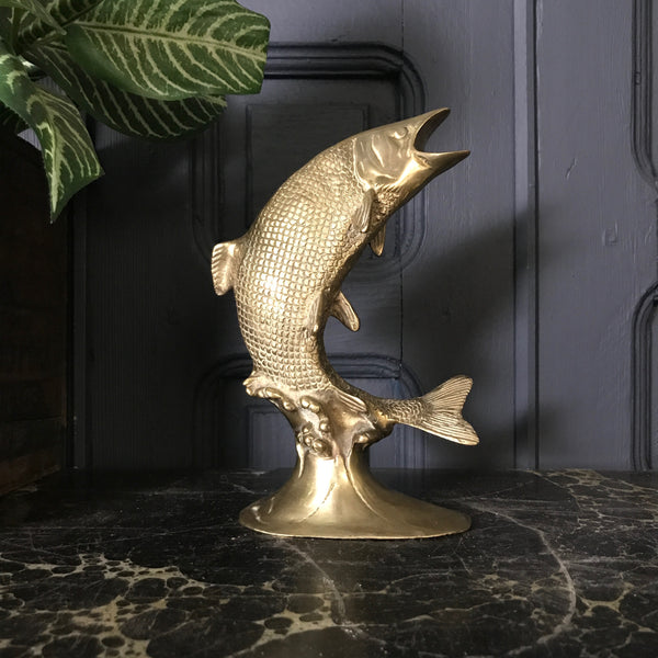 Mid Century Brass Salmon