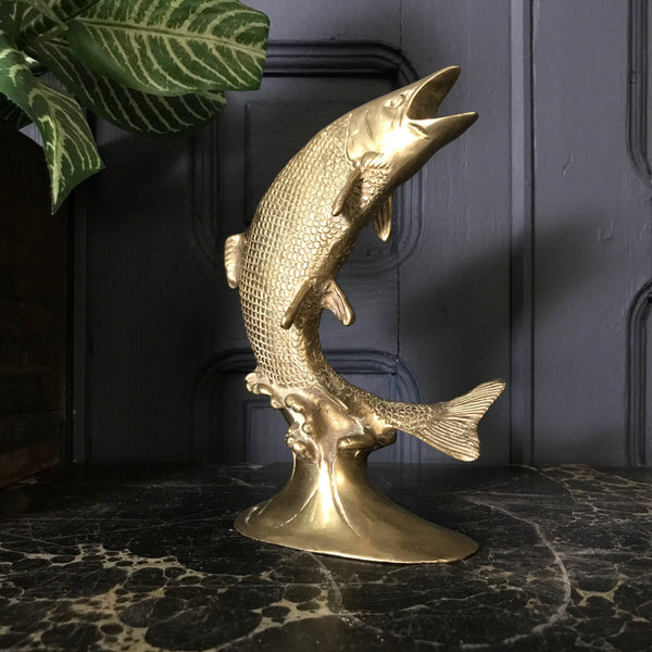 Mid Century Brass Salmon