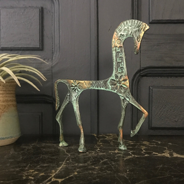 Mid Century Bronze Horse Ornament