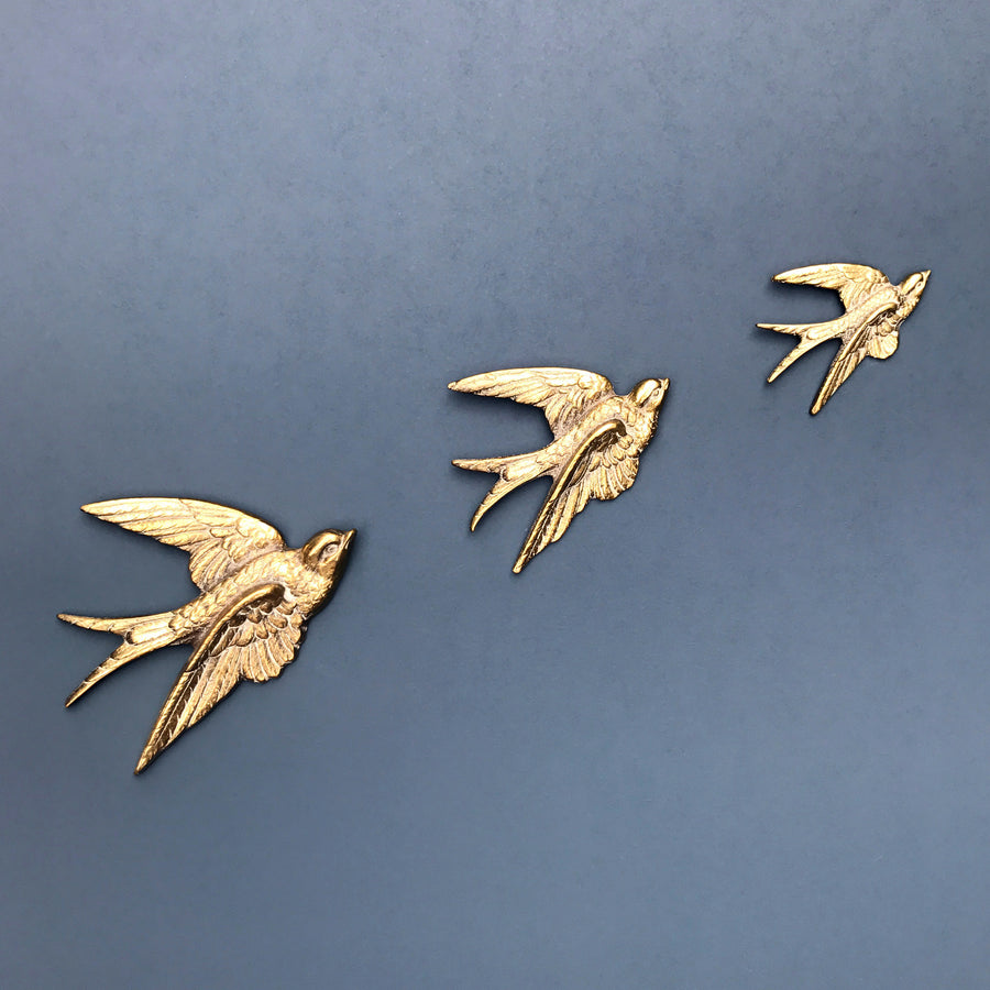 Copy of Trio of Brass Mid Century Flying Swallows