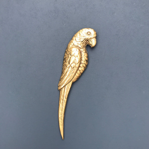 Mid Century Brass Parrot Wall Plaque