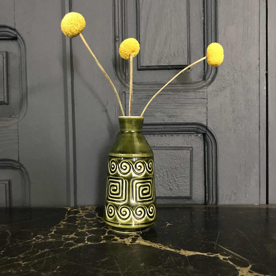 'Geometric' SylvaC Ceramic Green Vase
