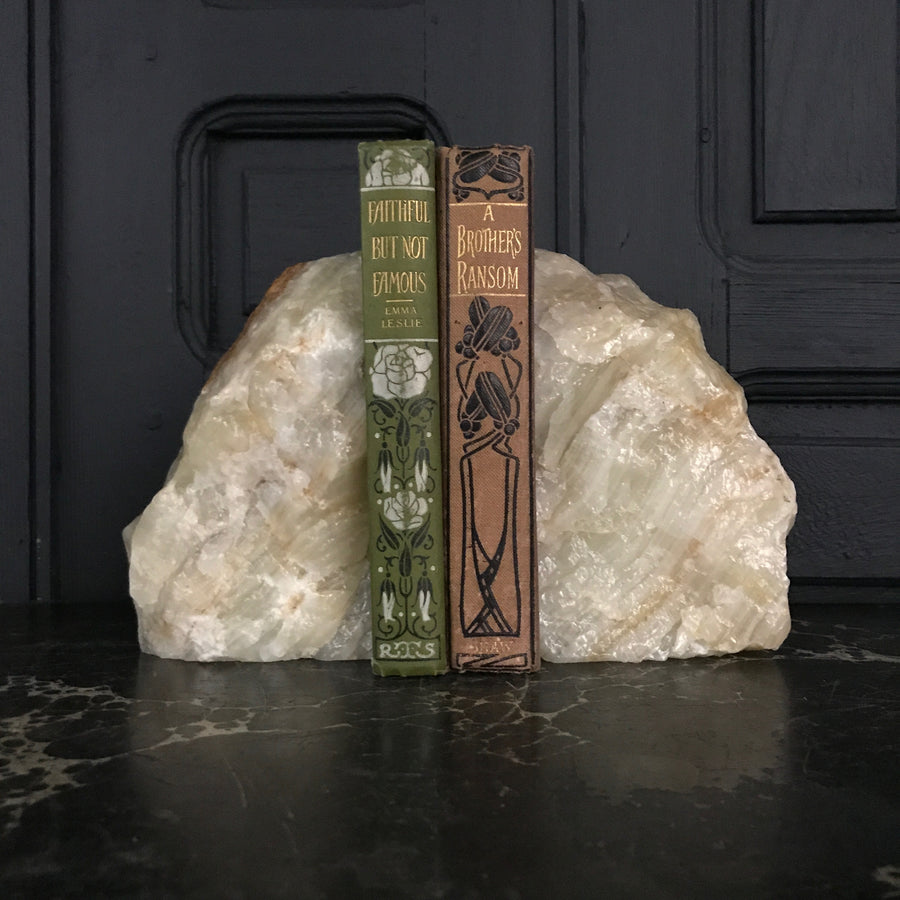 Mid Century Natural Agate Bookends