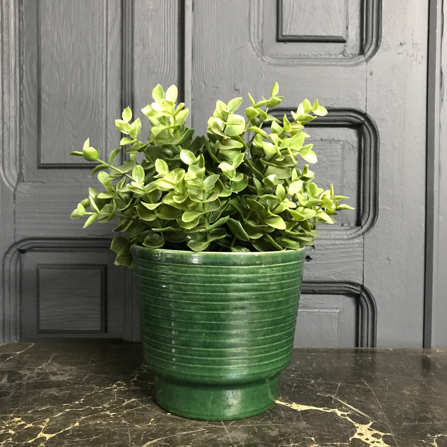 Green Mid Century Ceramic Plant Pot