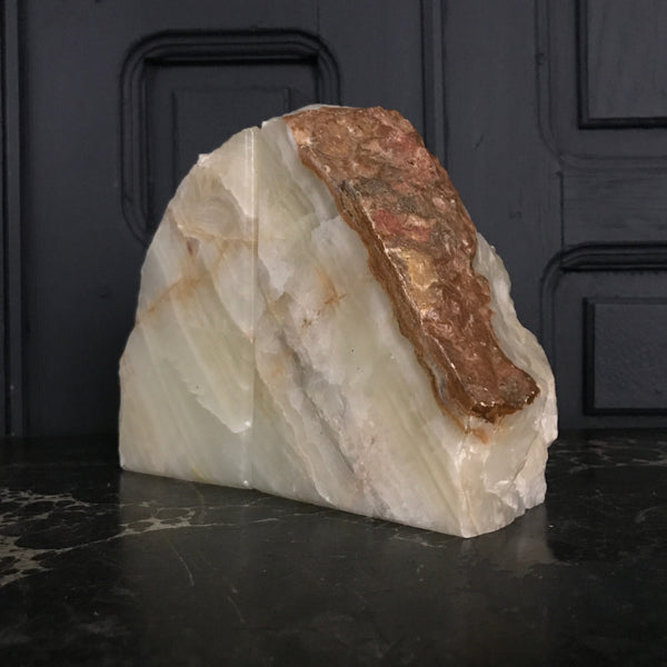 Mid Century Natural Agate Bookends