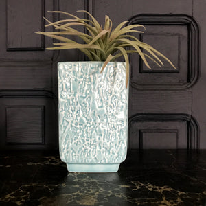 Mid Century Blue Ceramic Vase