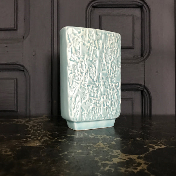 Mid Century Blue Ceramic Vase