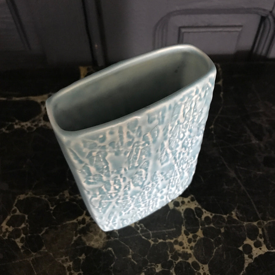 Mid Century Blue Ceramic Vase