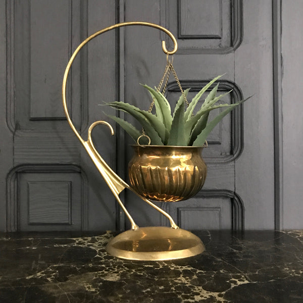 Mid Century Brass Hanging Planter #A1