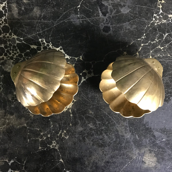 Vintage Brass Clam Shell Ornments/Trinket Boxes